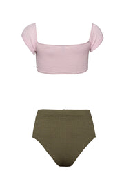 Aphrodite H Olive green and baby pink