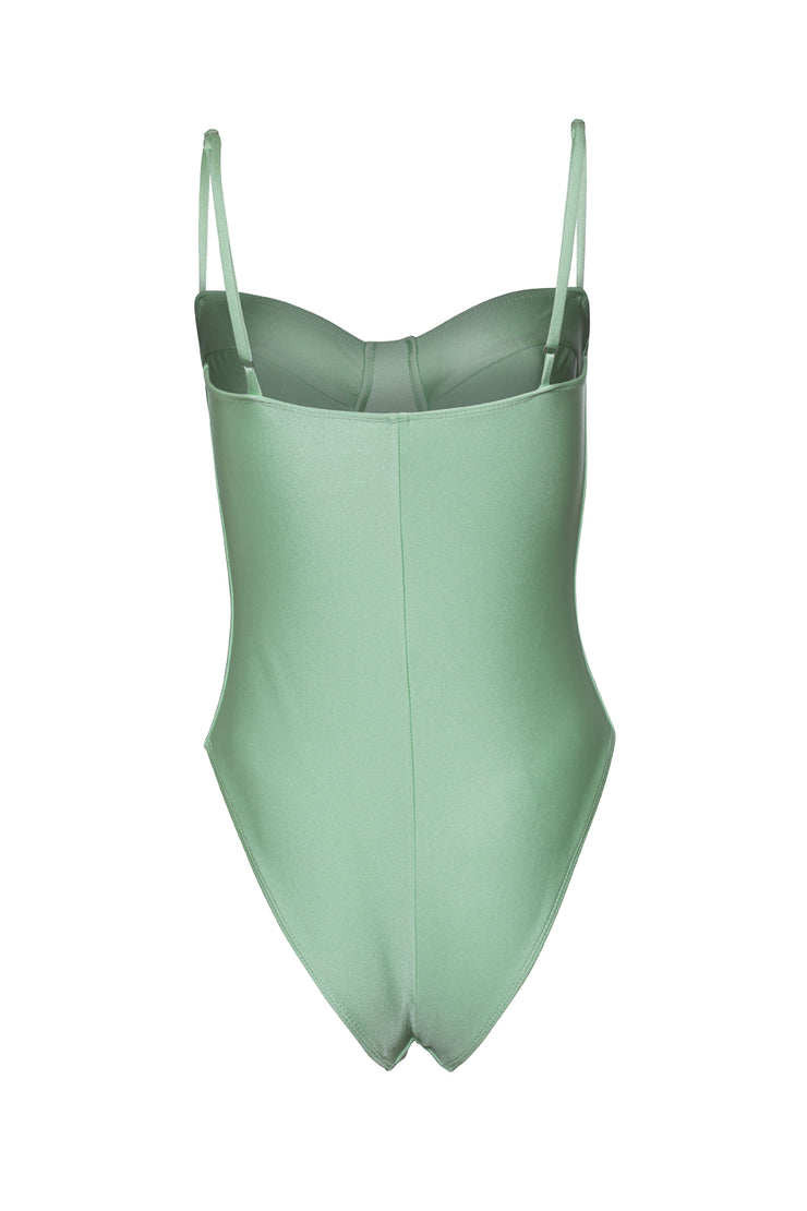 FULLFITALL - Green Prism Sarong Front One Piece Swimsuit